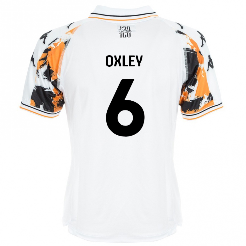 Kids Football Tilly Oxley #6 White Away Jersey 2024/25 T-Shirt Canada