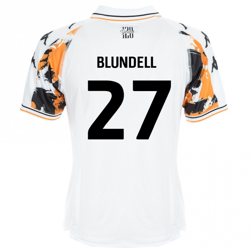 Kids Football Maddie Blundell #27 White Away Jersey 2024/25 T-Shirt Canada