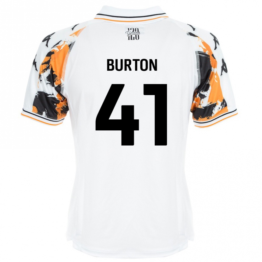 Kids Football Jess Burton #41 White Away Jersey 2024/25 T-Shirt Canada