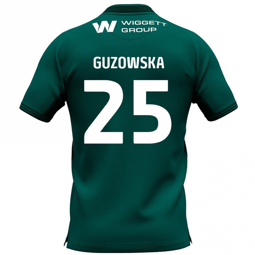 Kids Football Sara Guzowska #25 Green Away Jersey 2024/25 T-Shirt Canada