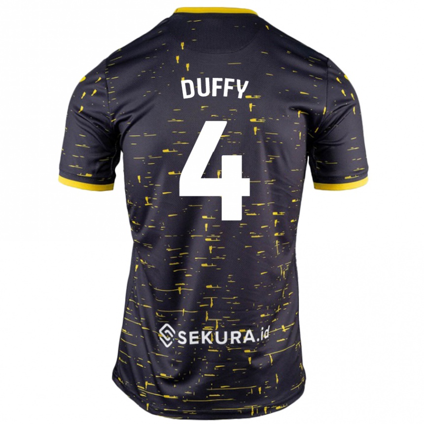 Kids Football Shane Duffy #4 Black Yellow Away Jersey 2024/25 T-Shirt Canada