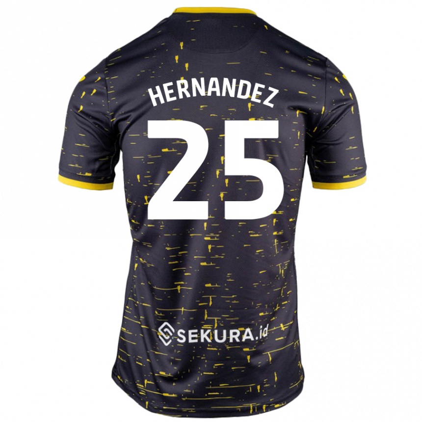 Kids Football Onel Hernández #25 Black Yellow Away Jersey 2024/25 T-Shirt Canada