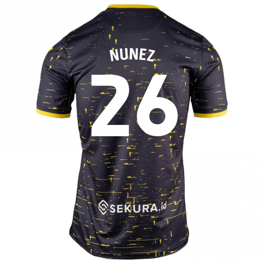 Kids Football Marcelino Núñez #26 Black Yellow Away Jersey 2024/25 T-Shirt Canada