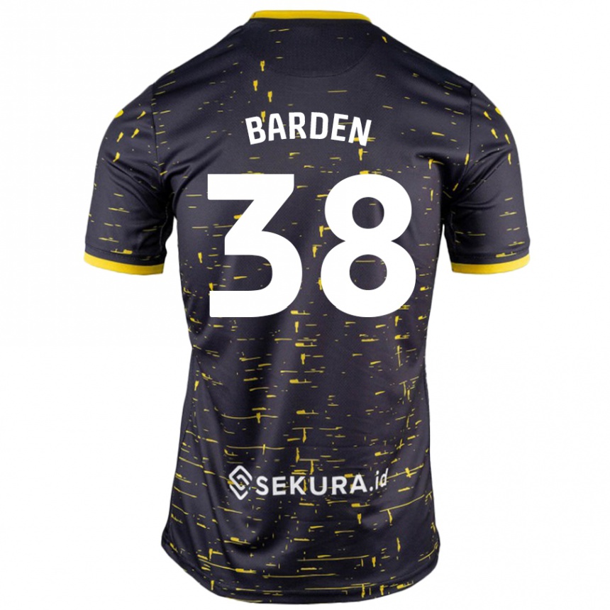 Kids Football Daniel Barden #38 Black Yellow Away Jersey 2024/25 T-Shirt Canada