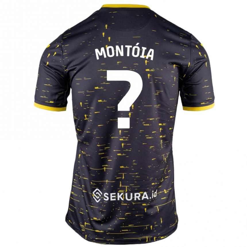 Kids Football Guilherme Montóia #0 Black Yellow Away Jersey 2024/25 T-Shirt Canada