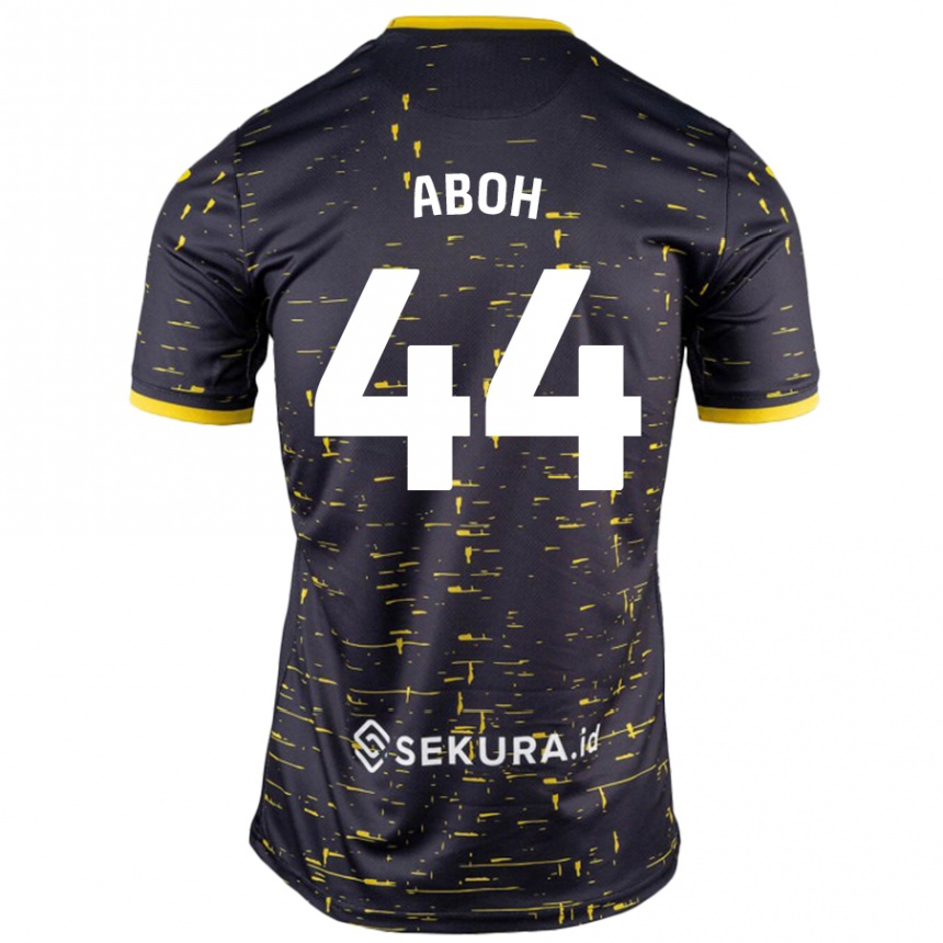 Kids Football Ken Aboh #44 Black Yellow Away Jersey 2024/25 T-Shirt Canada