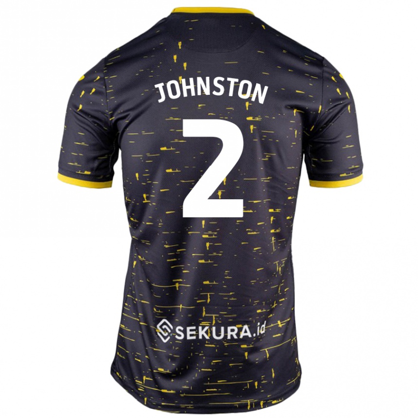 Kids Football Chardonnay Johnston #2 Black Yellow Away Jersey 2024/25 T-Shirt Canada