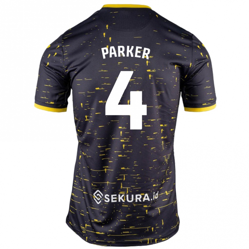 Kids Football Alice Parker #4 Black Yellow Away Jersey 2024/25 T-Shirt Canada