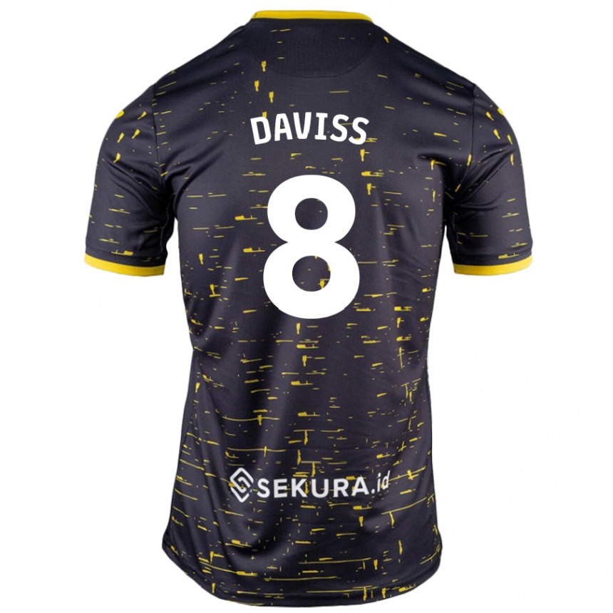 Kids Football Millie Daviss #8 Black Yellow Away Jersey 2024/25 T-Shirt Canada