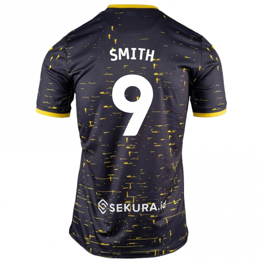 Kids Football Ellie Smith #9 Black Yellow Away Jersey 2024/25 T-Shirt Canada