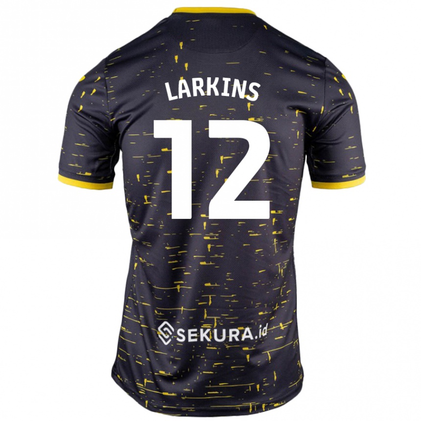 Kids Football Anna Larkins #12 Black Yellow Away Jersey 2024/25 T-Shirt Canada