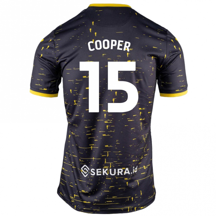 Kids Football Naomi Cooper #15 Black Yellow Away Jersey 2024/25 T-Shirt Canada