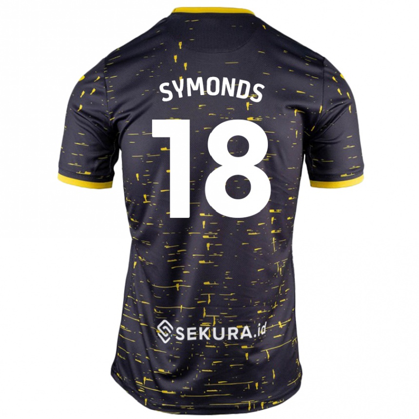 Kids Football Freya Symonds #18 Black Yellow Away Jersey 2024/25 T-Shirt Canada