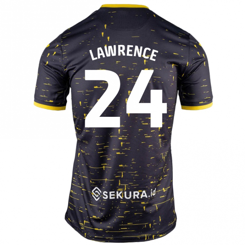 Kids Football Rachel Lawrence #24 Black Yellow Away Jersey 2024/25 T-Shirt Canada