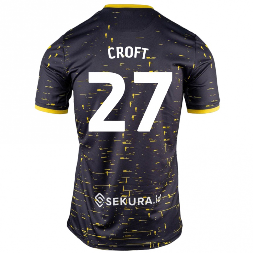 Kids Football Mary Croft #27 Black Yellow Away Jersey 2024/25 T-Shirt Canada