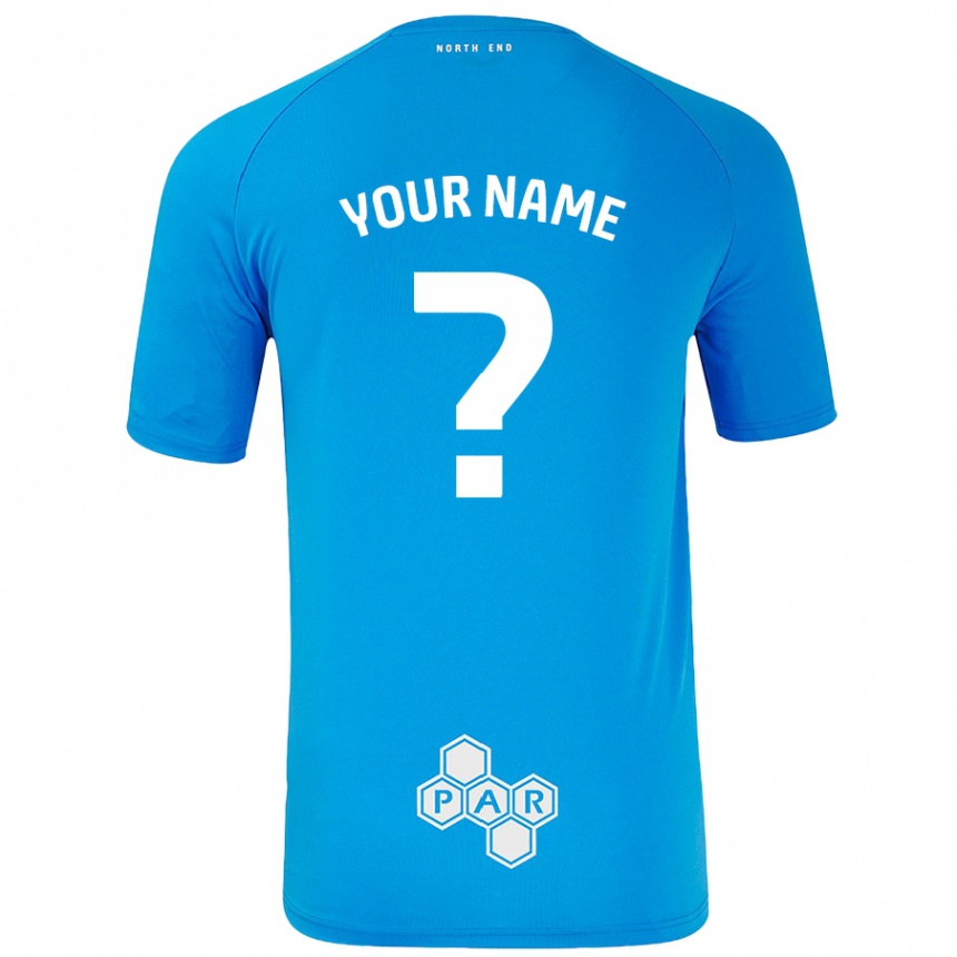 Kids Football Your Name #0 Sky Blue Away Jersey 2024/25 T-Shirt Canada