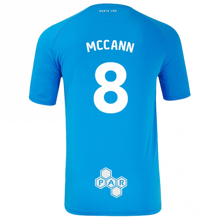 Kids Football Ali Mccann #8 Sky Blue Away Jersey 2024/25 T-Shirt Canada