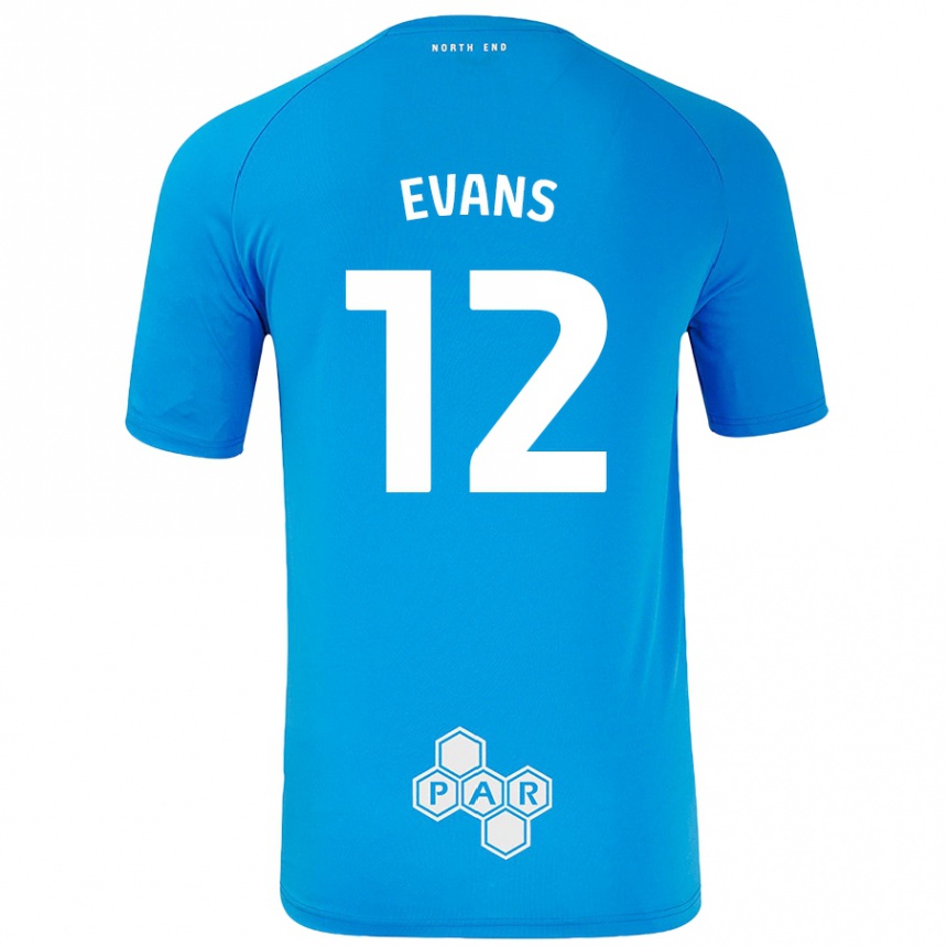 Kids Football Ched Evans #12 Sky Blue Away Jersey 2024/25 T-Shirt Canada