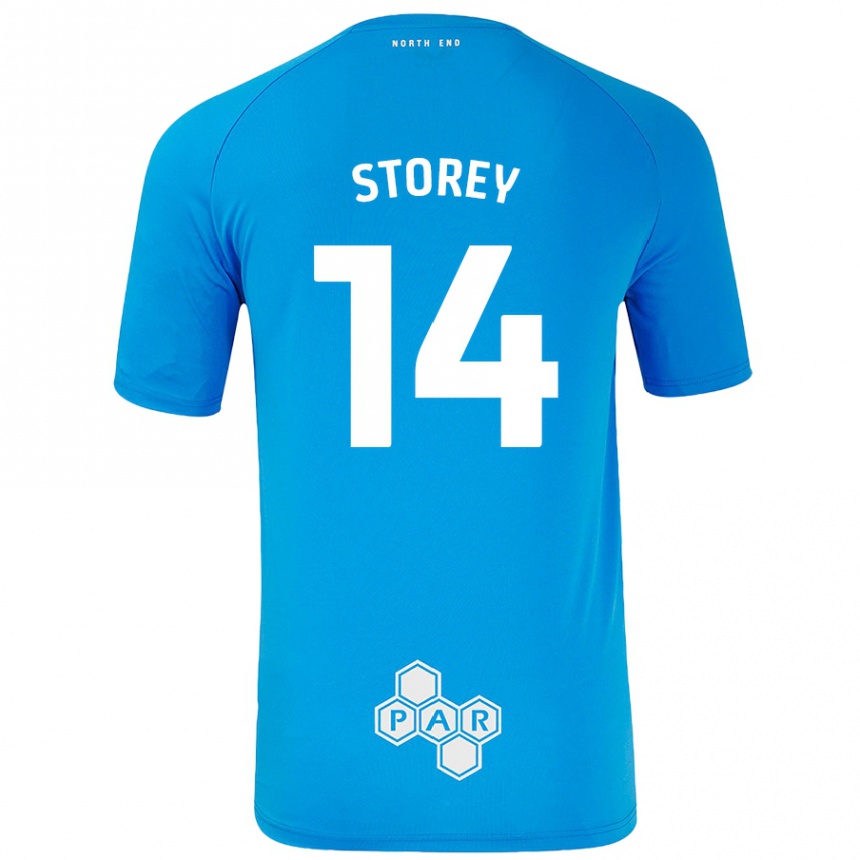 Kids Football Jordan Storey #14 Sky Blue Away Jersey 2024/25 T-Shirt Canada