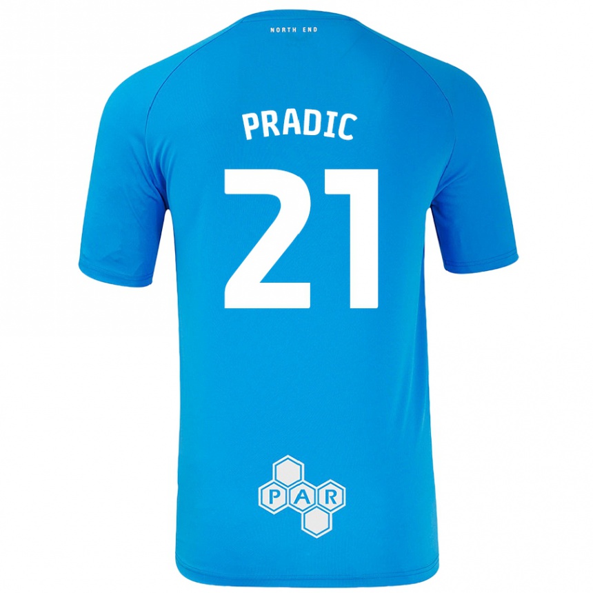 Kids Football James Pradic #21 Sky Blue Away Jersey 2024/25 T-Shirt Canada