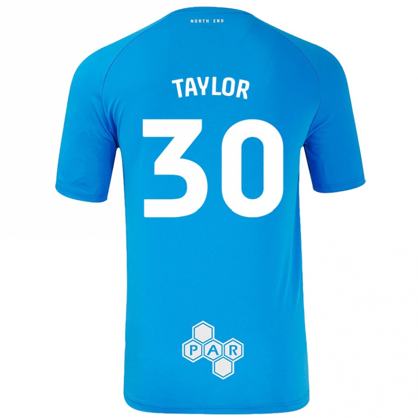 Kids Football Kian Taylor #30 Sky Blue Away Jersey 2024/25 T-Shirt Canada