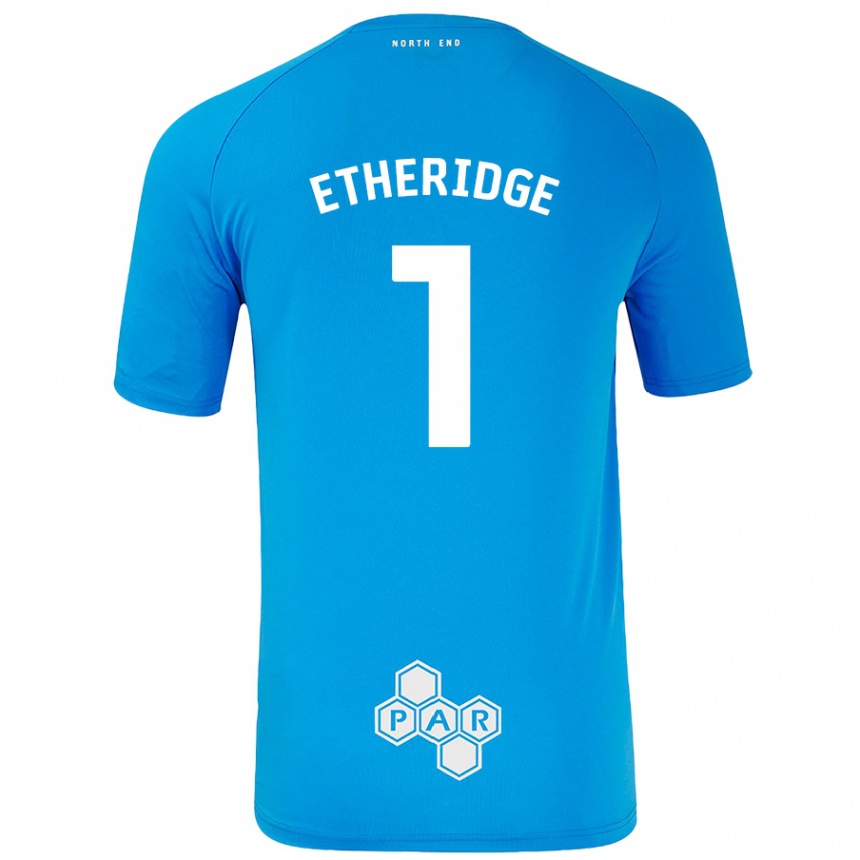 Kids Football Ellie Etheridge #1 Sky Blue Away Jersey 2024/25 T-Shirt Canada