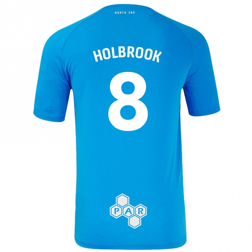 Kids Football Jess Holbrook #8 Sky Blue Away Jersey 2024/25 T-Shirt Canada