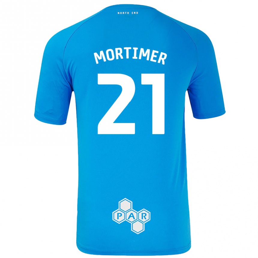 Kids Football Jodie Mortimer #21 Sky Blue Away Jersey 2024/25 T-Shirt Canada