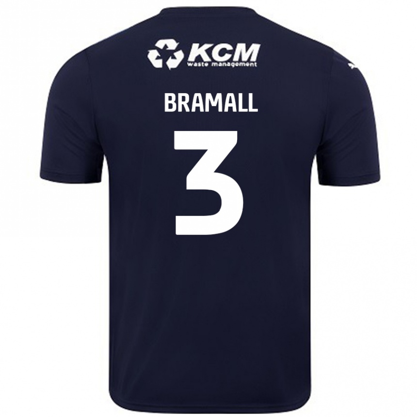 Kids Football Cohen Bramall #3 Navy Blue Away Jersey 2024/25 T-Shirt Canada