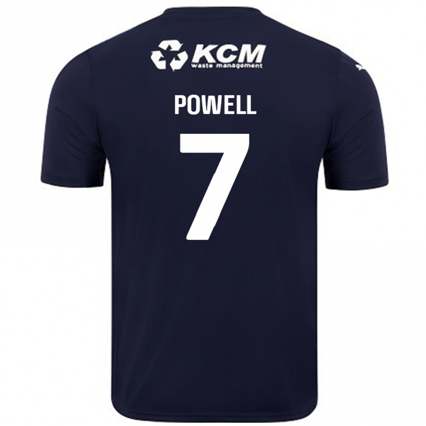 Kids Football Joe Powell #7 Navy Blue Away Jersey 2024/25 T-Shirt Canada