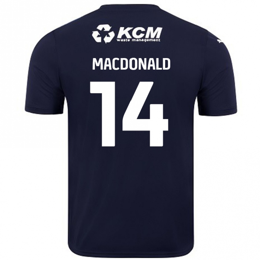 Enfant Football Maillot Alex Macdonald #14 Bleu Marine Tenues Extérieur 2024/25 Canada