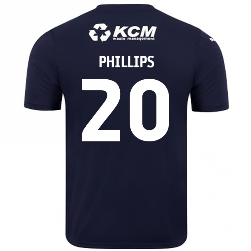 Kids Football Dillon Phillips #20 Navy Blue Away Jersey 2024/25 T-Shirt Canada