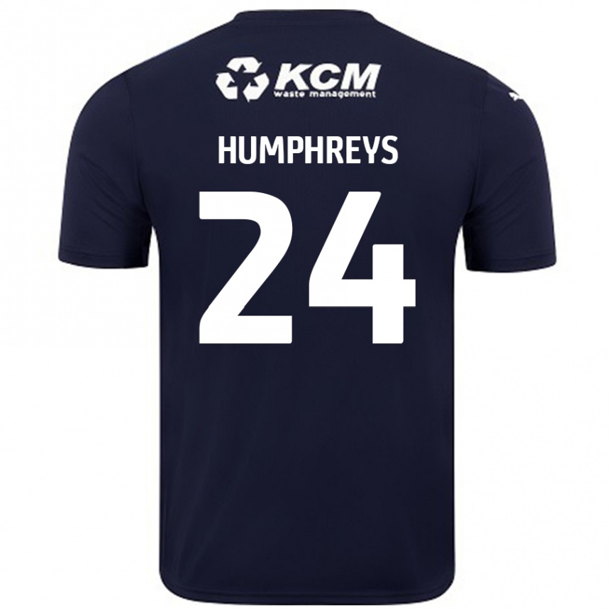 Enfant Football Maillot Cameron Humphreys #24 Bleu Marine Tenues Extérieur 2024/25 Canada