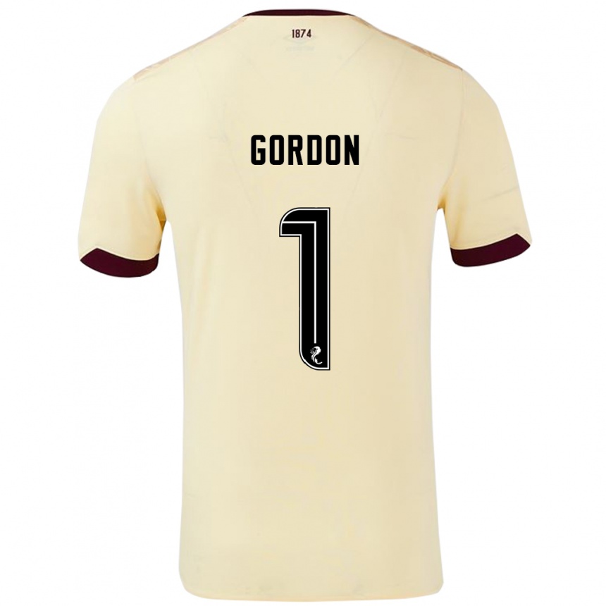 Kids Football Craig Gordon #1 Cream Burgundy Away Jersey 2024/25 T-Shirt Canada