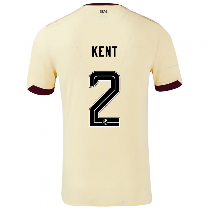 Kids Football Frankie Kent #2 Cream Burgundy Away Jersey 2024/25 T-Shirt Canada