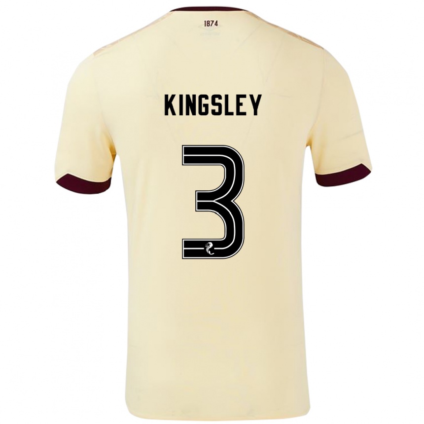 Kids Football Stephen Kingsley #3 Cream Burgundy Away Jersey 2024/25 T-Shirt Canada