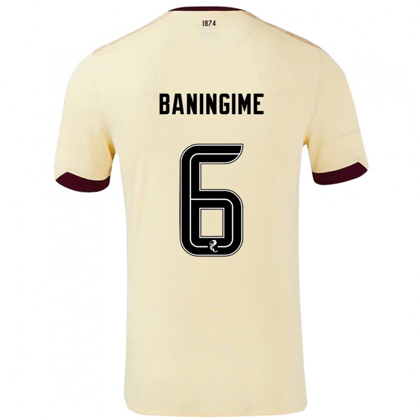 Kids Football Beni Baningime #6 Cream Burgundy Away Jersey 2024/25 T-Shirt Canada