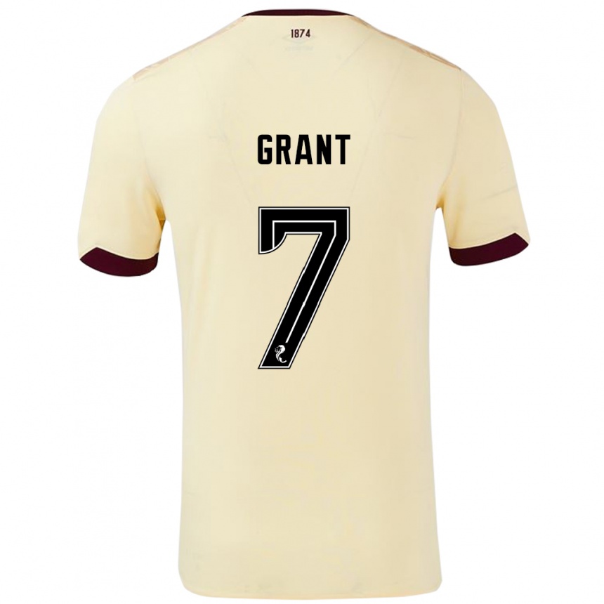 Kids Football Jorge Grant #7 Cream Burgundy Away Jersey 2024/25 T-Shirt Canada