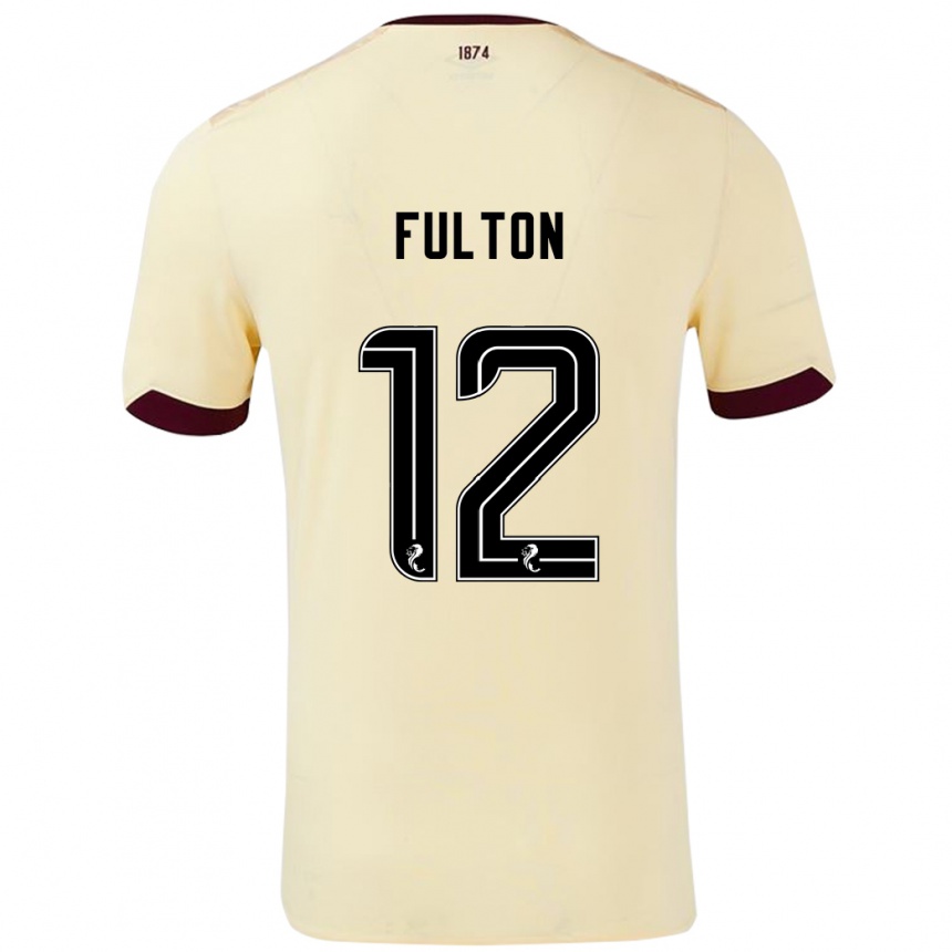 Kids Football Ryan Fulton #12 Cream Burgundy Away Jersey 2024/25 T-Shirt Canada