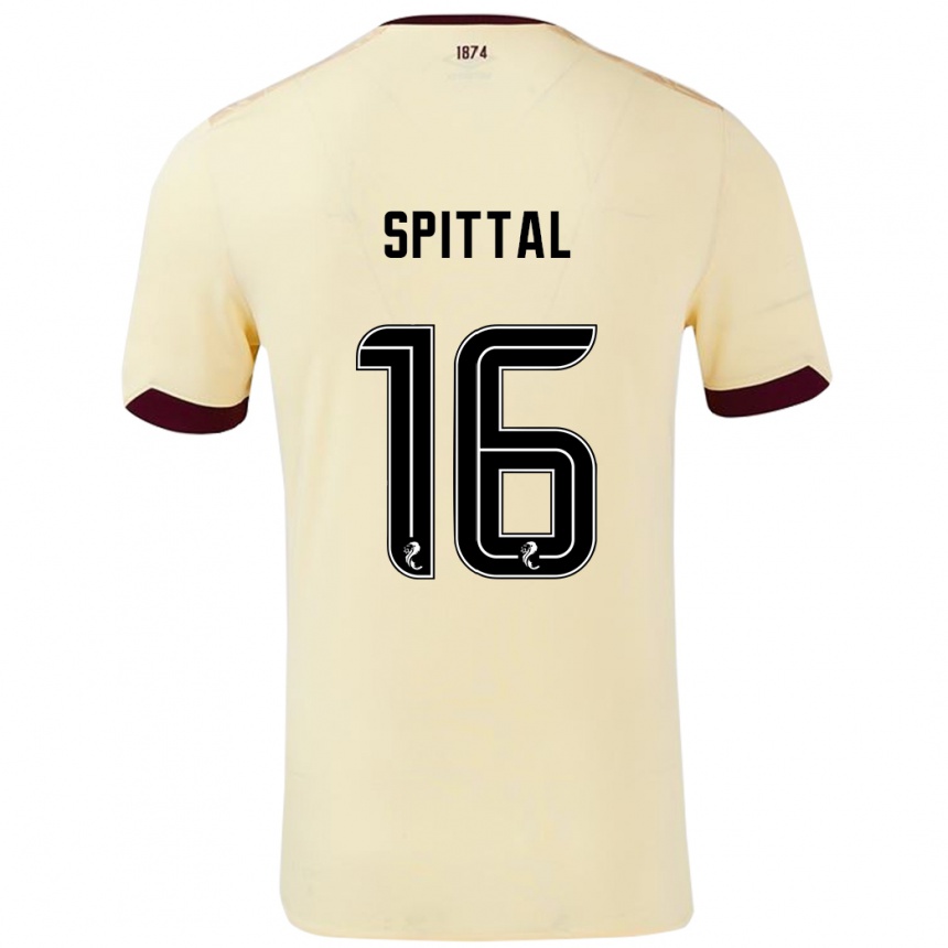 Kids Football Blair Spittal #16 Cream Burgundy Away Jersey 2024/25 T-Shirt Canada