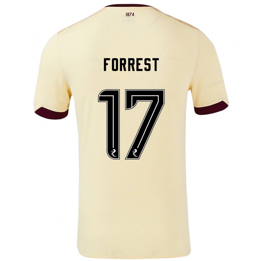 Kids Football Alan Forrest #17 Cream Burgundy Away Jersey 2024/25 T-Shirt Canada