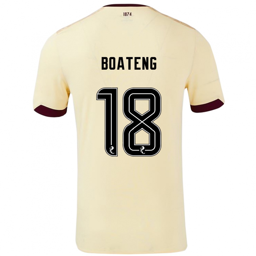 Kids Football Malachi Boateng #18 Cream Burgundy Away Jersey 2024/25 T-Shirt Canada