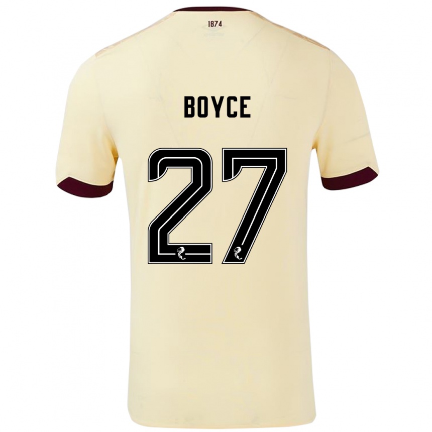 Kids Football Liam Boyce #27 Cream Burgundy Away Jersey 2024/25 T-Shirt Canada