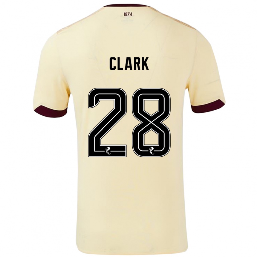 Kids Football Zander Clark #28 Cream Burgundy Away Jersey 2024/25 T-Shirt Canada