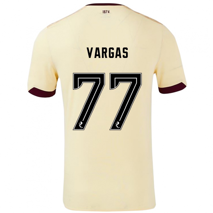 Kids Football Kenneth Vargas #77 Cream Burgundy Away Jersey 2024/25 T-Shirt Canada