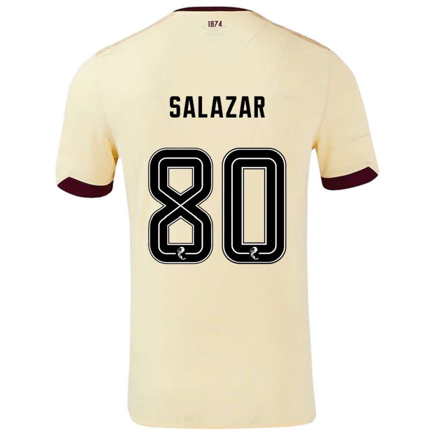 Kids Football Andrés Salazar #80 Cream Burgundy Away Jersey 2024/25 T-Shirt Canada