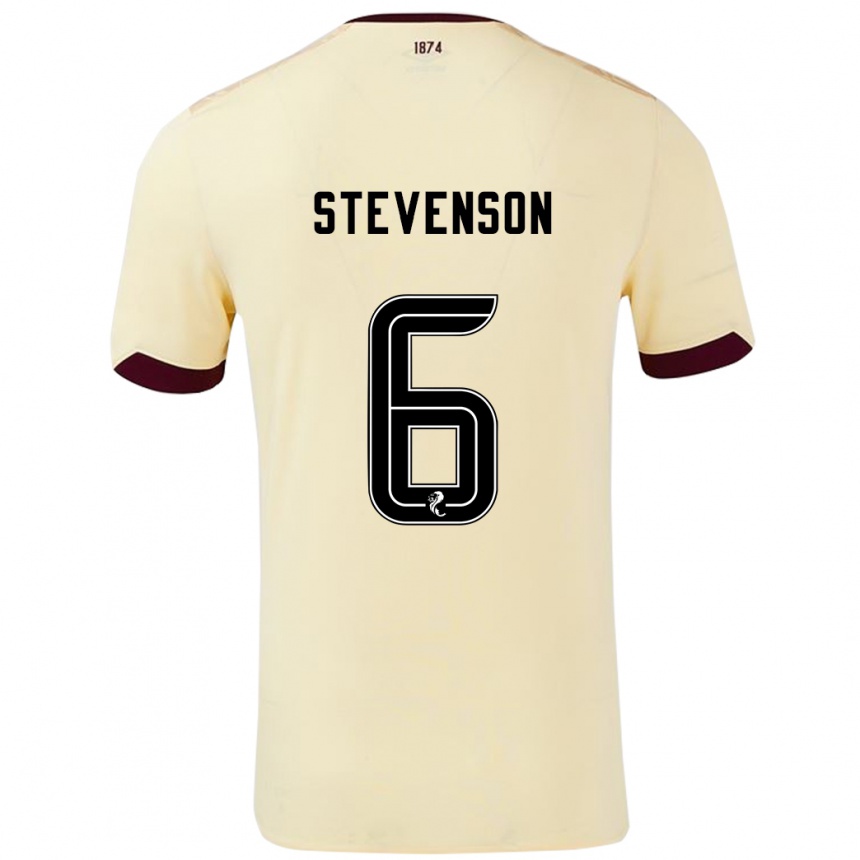 Kids Football Gus Stevenson #6 Cream Burgundy Away Jersey 2024/25 T-Shirt Canada