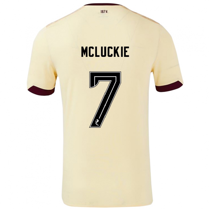 Kids Football Bobby Mcluckie #7 Cream Burgundy Away Jersey 2024/25 T-Shirt Canada