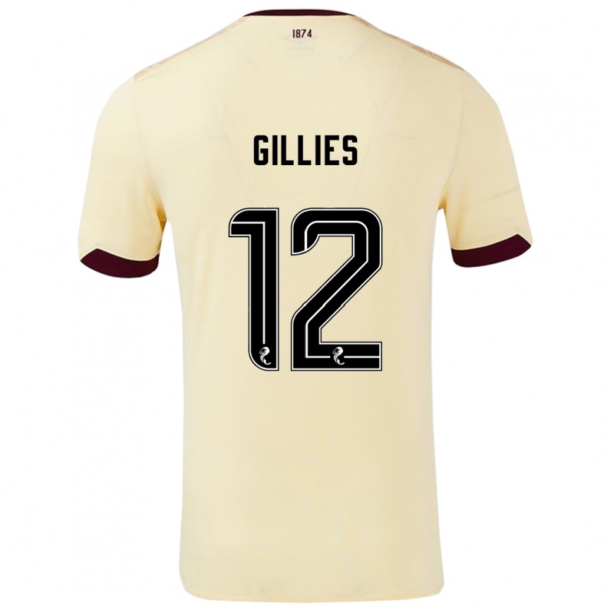 Kids Football Matthew Gillies #12 Cream Burgundy Away Jersey 2024/25 T-Shirt Canada