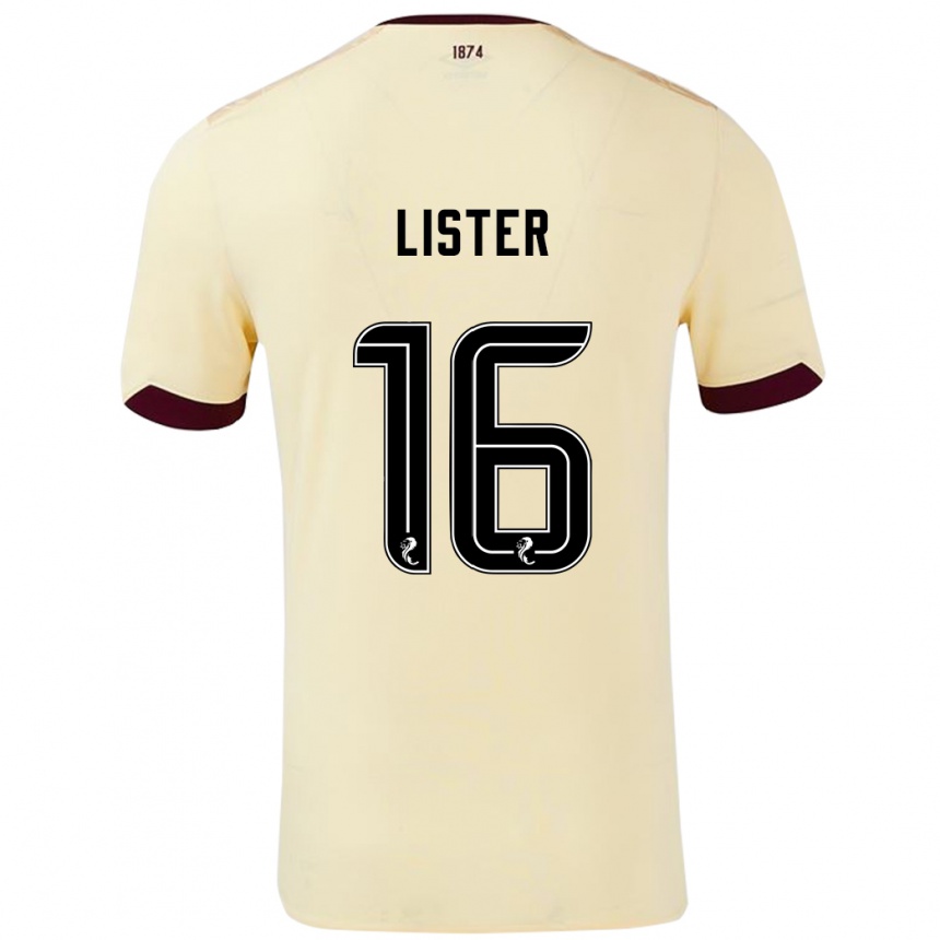 Kids Football Henry Lister #16 Cream Burgundy Away Jersey 2024/25 T-Shirt Canada